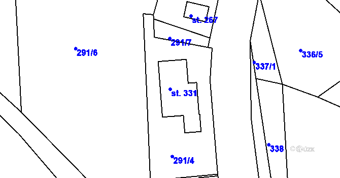 Parcela st. 331 v KÚ Mukařov u Jablonce nad Nisou, Katastrální mapa