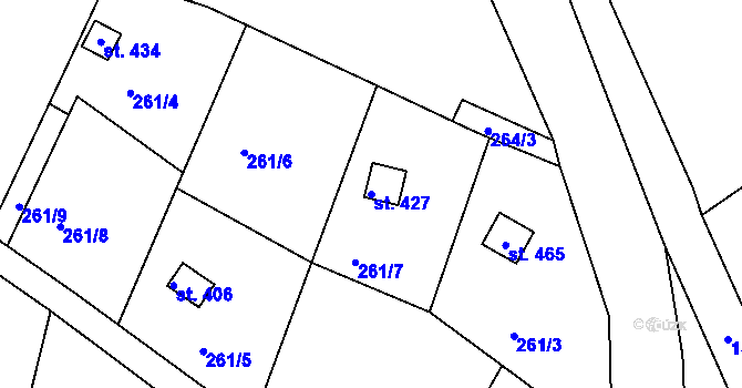 Parcela st. 427 v KÚ Mukařov u Jablonce nad Nisou, Katastrální mapa