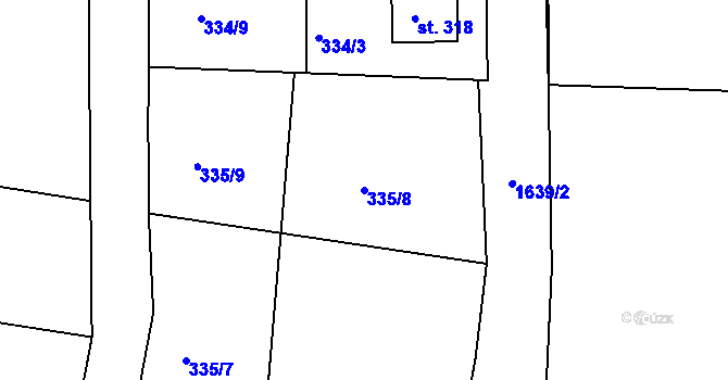 Parcela st. 335/8 v KÚ Mukařov u Jablonce nad Nisou, Katastrální mapa