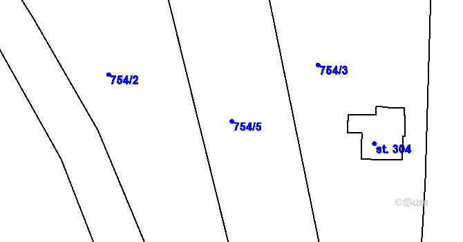 Parcela st. 754/5 v KÚ Mukařov u Jablonce nad Nisou, Katastrální mapa