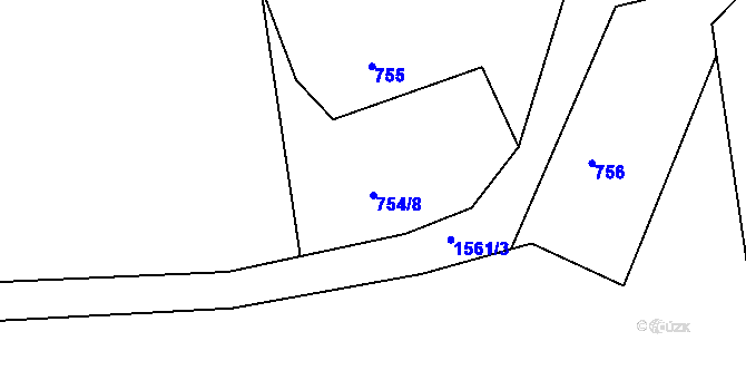 Parcela st. 754/8 v KÚ Mukařov u Jablonce nad Nisou, Katastrální mapa