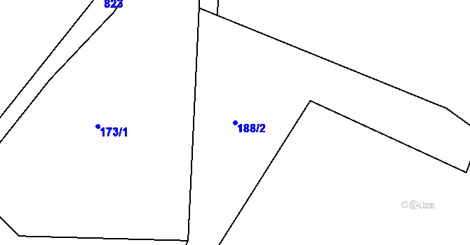 Parcela st. 188/2 v KÚ Mukařov u Úštěku, Katastrální mapa