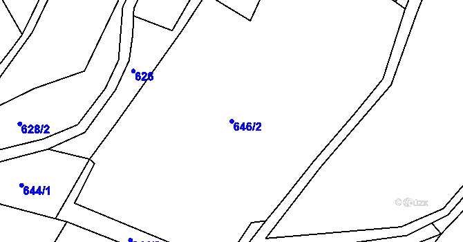 Parcela st. 646/2 v KÚ Mukařov u Úštěku, Katastrální mapa
