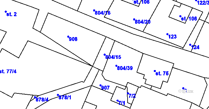 Parcela st. 804/15 v KÚ Mukařov u Úštěku, Katastrální mapa