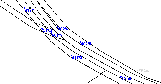 Parcela st. 502/3 v KÚ Mukařov u Úštěku, Katastrální mapa