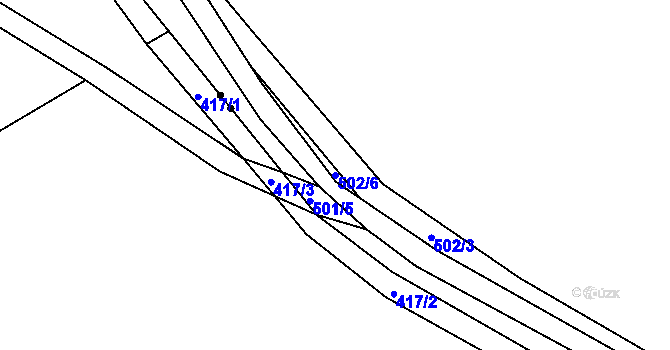 Parcela st. 502/6 v KÚ Mukařov u Úštěku, Katastrální mapa