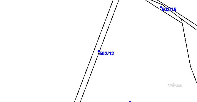 Parcela st. 502/12 v KÚ Mukařov u Úštěku, Katastrální mapa