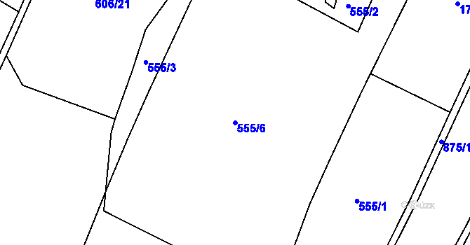 Parcela st. 555/6 v KÚ Mukařov u Úštěku, Katastrální mapa