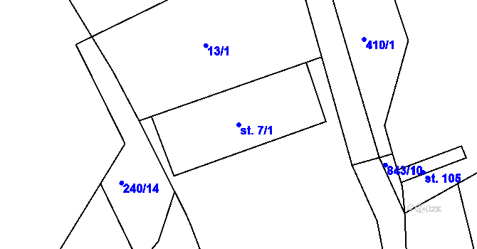 Parcela st. 7/1 v KÚ Náčkovice, Katastrální mapa