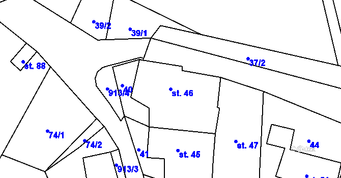Parcela st. 46 v KÚ Náčkovice, Katastrální mapa
