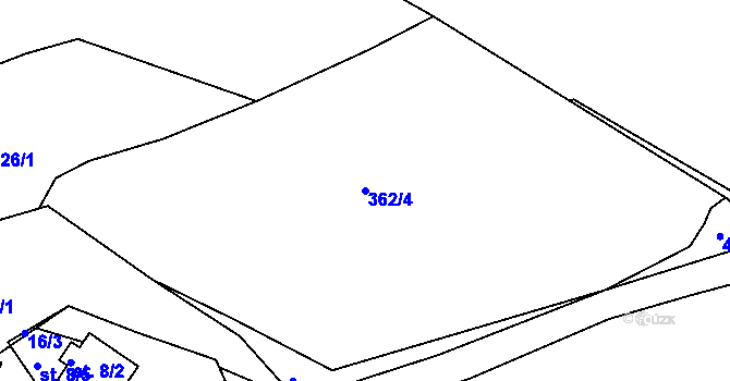 Parcela st. 362/4 v KÚ Náčkovice, Katastrální mapa
