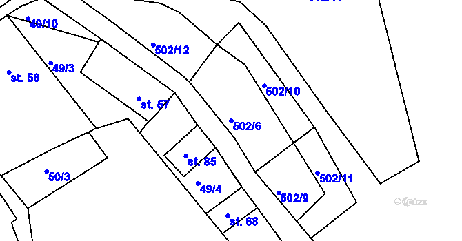 Parcela st. 502/6 v KÚ Náčkovice, Katastrální mapa