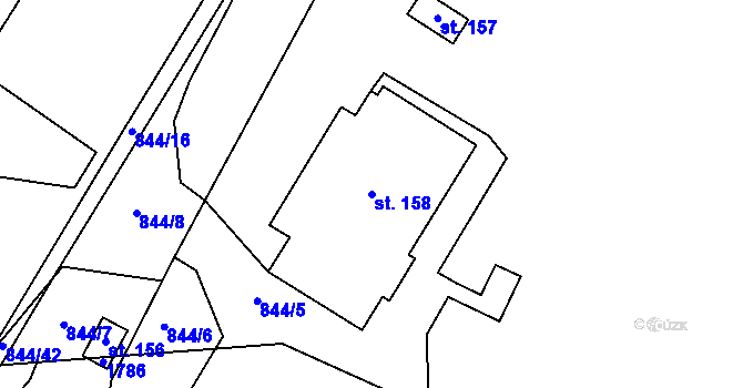 Parcela st. 158 v KÚ Mukov, Katastrální mapa