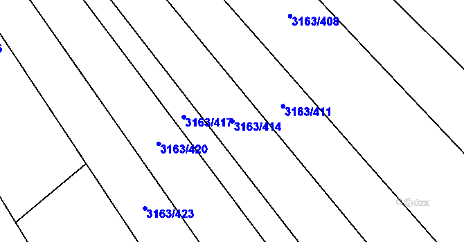 Parcela st. 3163/414 v KÚ Mušov, Katastrální mapa