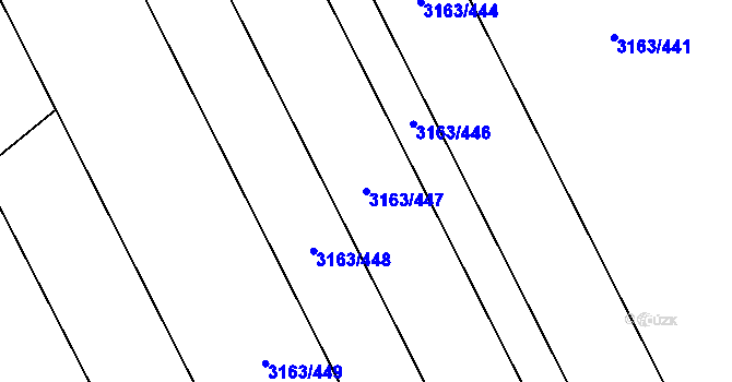 Parcela st. 3163/447 v KÚ Mušov, Katastrální mapa