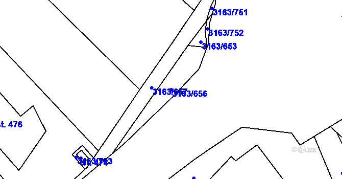 Parcela st. 3163/656 v KÚ Mušov, Katastrální mapa