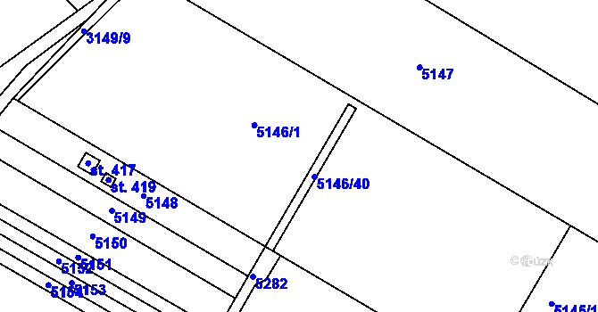 Parcela st. 5146 v KÚ Mušov, Katastrální mapa