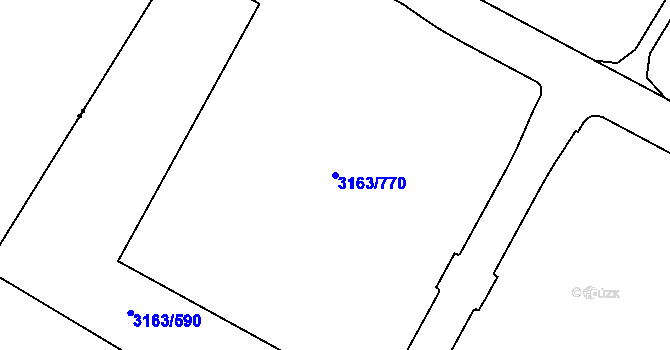 Parcela st. 3163/770 v KÚ Mušov, Katastrální mapa