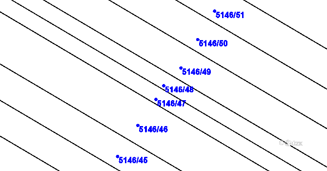Parcela st. 5146/48 v KÚ Mušov, Katastrální mapa