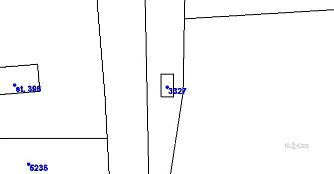Parcela st. 3327 v KÚ Mušov, Katastrální mapa