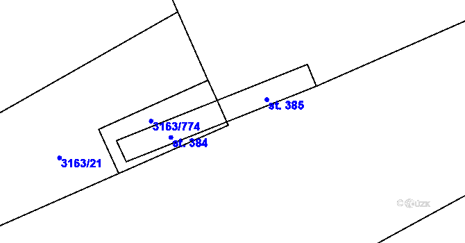 Parcela st. 3163/274 v KÚ Mušov, Katastrální mapa