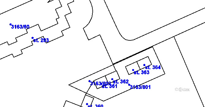 Parcela st. 3163/329 v KÚ Mušov, Katastrální mapa
