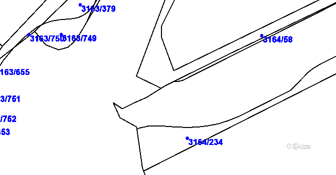 Parcela st. 3164/66 v KÚ Mušov, Katastrální mapa
