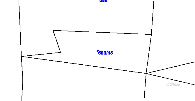 Parcela st. 683/15 v KÚ Lhota pod Džbánem, Katastrální mapa