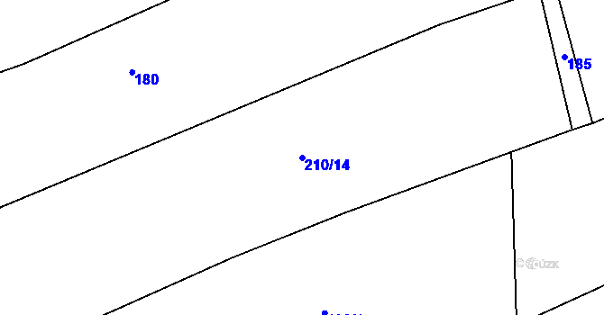 Parcela st. 210/14 v KÚ Lhota pod Džbánem, Katastrální mapa