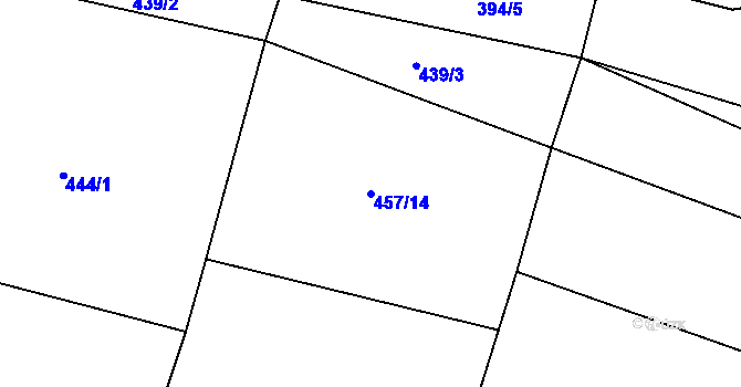 Parcela st. 457/14 v KÚ Lhota pod Džbánem, Katastrální mapa