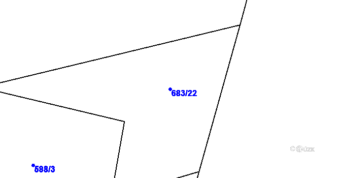 Parcela st. 683/22 v KÚ Lhota pod Džbánem, Katastrální mapa