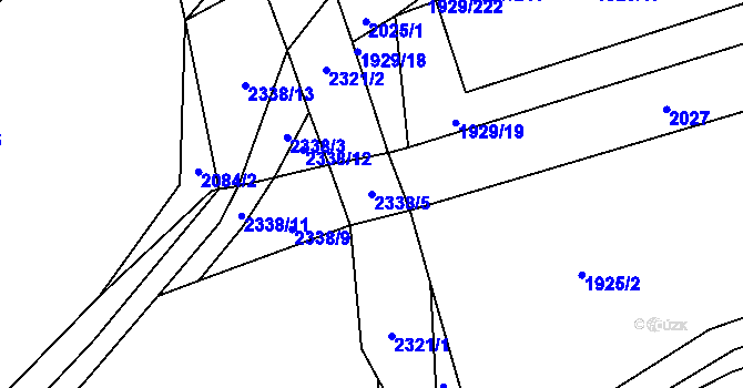 Parcela st. 2338/5 v KÚ Mutějovice, Katastrální mapa