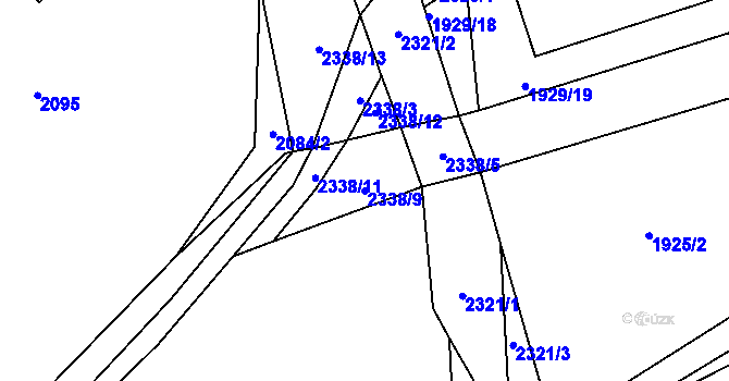 Parcela st. 2338/9 v KÚ Mutějovice, Katastrální mapa