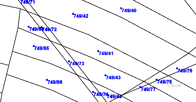 Parcela st. 749/41 v KÚ Mutějovice, Katastrální mapa