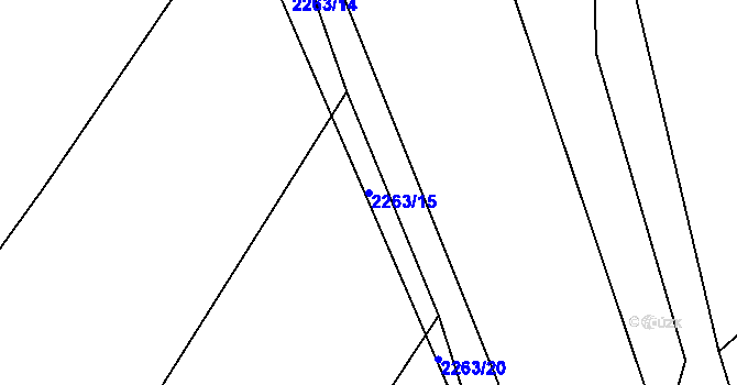 Parcela st. 2263/15 v KÚ Mutějovice, Katastrální mapa