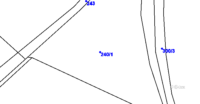Parcela st. 240/1 v KÚ Mutěnice u Strakonic, Katastrální mapa