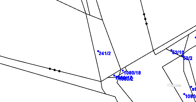 Parcela st. 241/2 v KÚ Mutěnice u Strakonic, Katastrální mapa