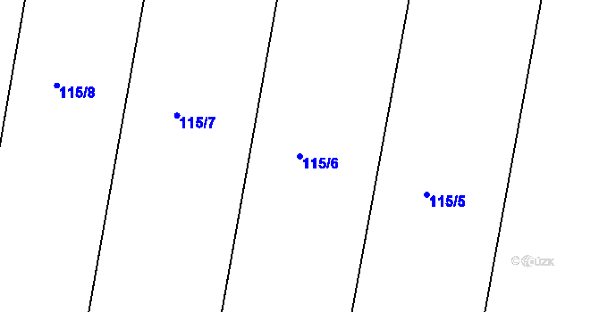 Parcela st. 115/6 v KÚ Mutěnice u Strakonic, Katastrální mapa