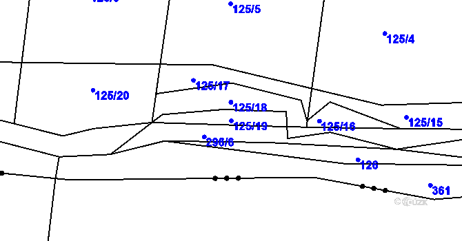 Parcela st. 125/19 v KÚ Mutěnice u Strakonic, Katastrální mapa