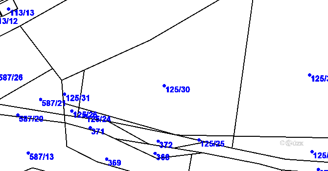 Parcela st. 125/30 v KÚ Mutěnice u Strakonic, Katastrální mapa