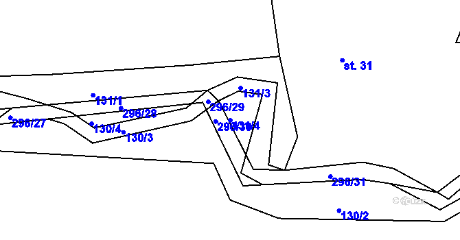 Parcela st. 131/4 v KÚ Mutěnice u Strakonic, Katastrální mapa