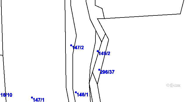 Parcela st. 149/2 v KÚ Mutěnice u Strakonic, Katastrální mapa