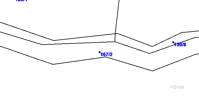 Parcela st. 167/2 v KÚ Mutěnice u Strakonic, Katastrální mapa
