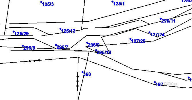 Parcela st. 296/10 v KÚ Mutěnice u Strakonic, Katastrální mapa