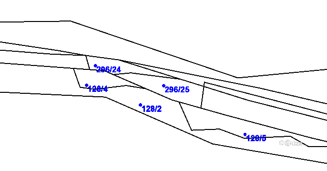 Parcela st. 296/25 v KÚ Mutěnice u Strakonic, Katastrální mapa