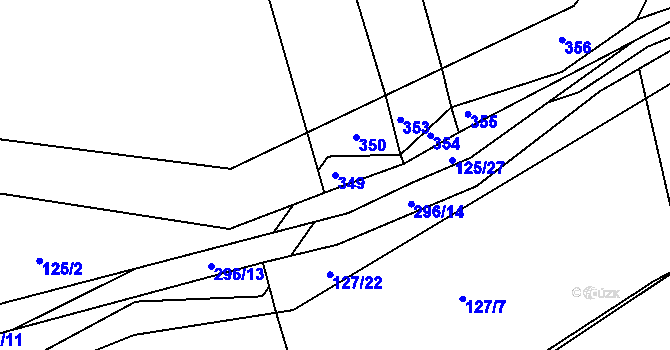Parcela st. 349 v KÚ Mutěnice u Strakonic, Katastrální mapa