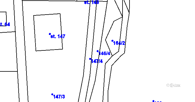 Parcela st. 146/4 v KÚ Mutěnice u Strakonic, Katastrální mapa