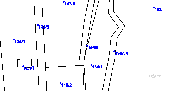 Parcela st. 146/5 v KÚ Mutěnice u Strakonic, Katastrální mapa