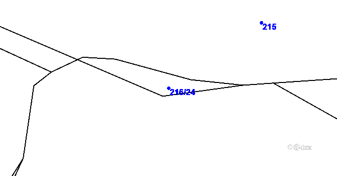 Parcela st. 216/24 v KÚ Mutěnice u Strakonic, Katastrální mapa