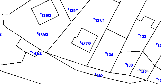 Parcela st. 137/2 v KÚ Mutěnice, Katastrální mapa